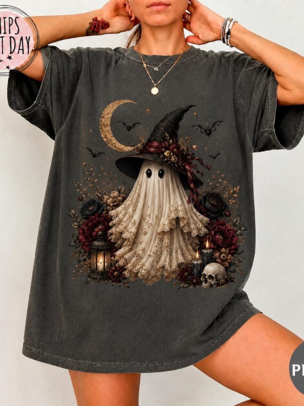 Comfort Colors Pepper Halloween Ghost Graphic Tee